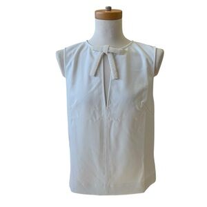 H&M Edition Elegant White Sleeveless Top with Bow Detail